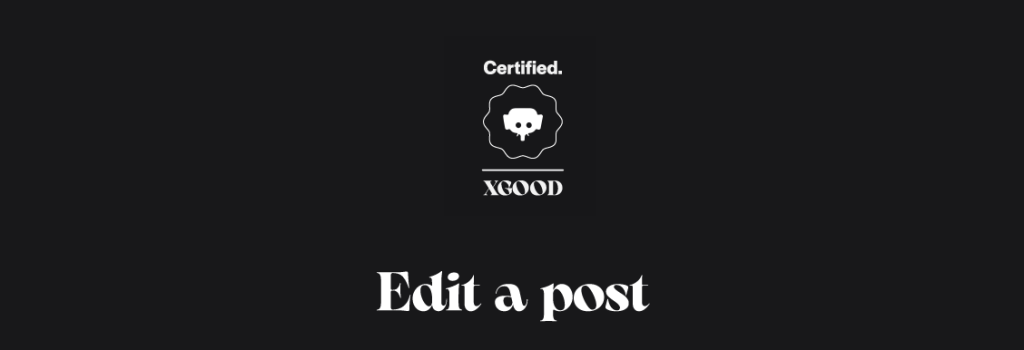 Edit a post Edit a post