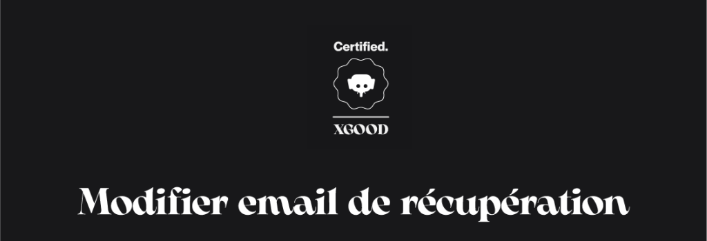 Modifier email de récupération Modifier email de récupération