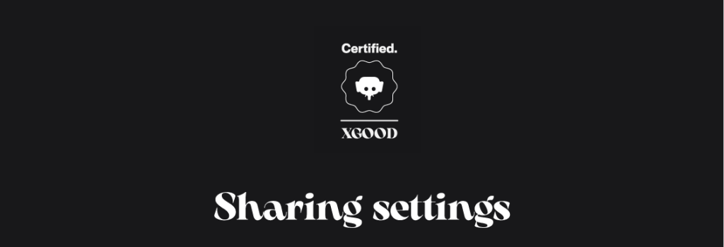 Sharing settings Sharing settings
